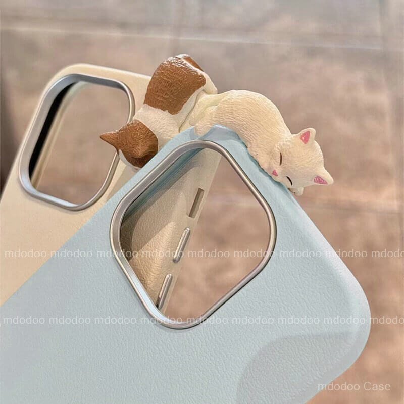 เคส For Redmi Note 15 14S 4G 14 Pro 5G 13 Pro+ 12 11S 11 12S Mi POCO X7 X5 M6 Fashion High Class Leather Texture Large lens frame Lens Protection Anti-drop Back Cover Cute 3D Sit up Cat Doll Soft Phone Case PW 11 - รูปที่ 7