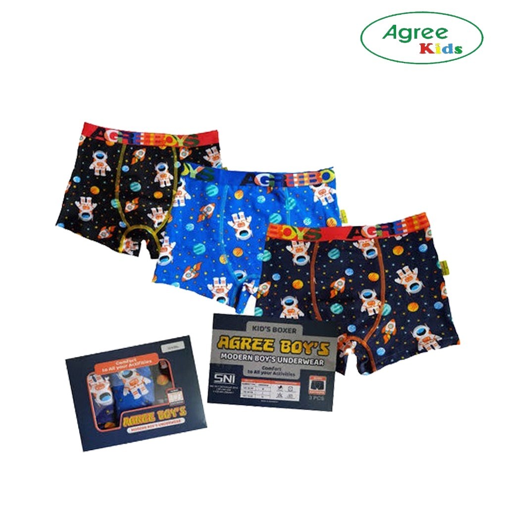 [ 3 ชิ้น ] Boxer Agree 508 ชุดชั้นในลายเด็กผู้ชาย PS