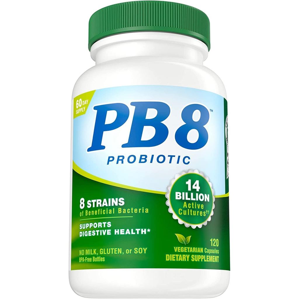 Nutrition Now PB8 Pro-Biotic มังสวิรัติ Acidophilus - แพ็ค 3 - 120 แคปซูลแต่ละ