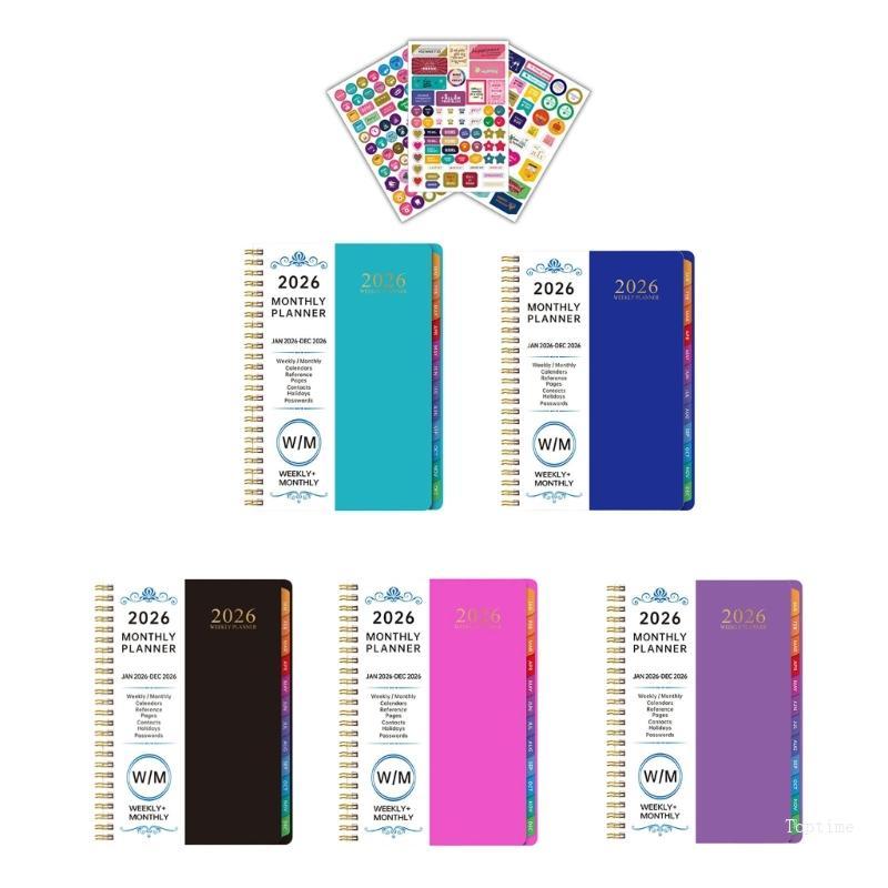 Top 2026 Twin Wire Binding Weekly รายเดือน Planner 12 เดือนจาก Jan to Dec 6 5x8 5In
