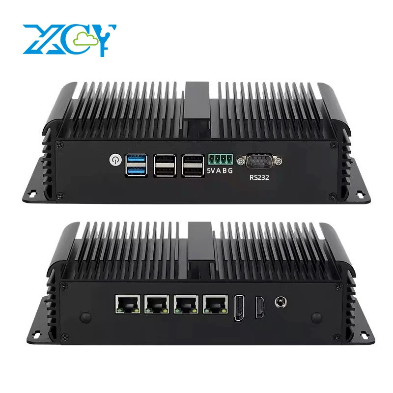 XCY X56 Industrial Mini PC Firewall Intel N100 RS485 RS232 DB9 4x 2.5G Ethernet 6xUSB M.2 WiFi Win10