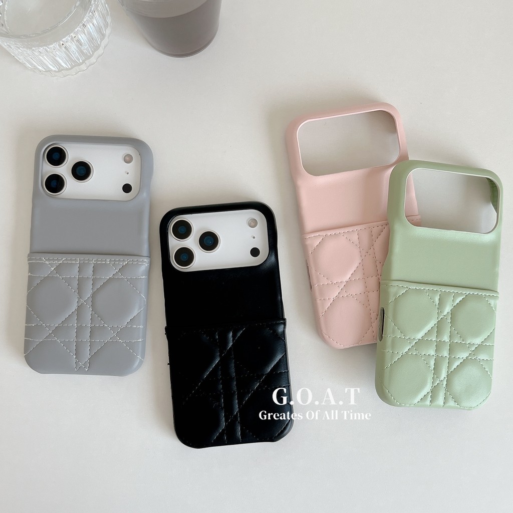 GOAT ปลอกกระเป๋าบัตรหนังสร้างสรรค์แฟชั่นสไตล์มินิมอลเข้ากันได้สําหรับ iPhone 17 pro max iPhone 17 16 15 14 13 12 pro maxป้องกันการตกฝาหลัง