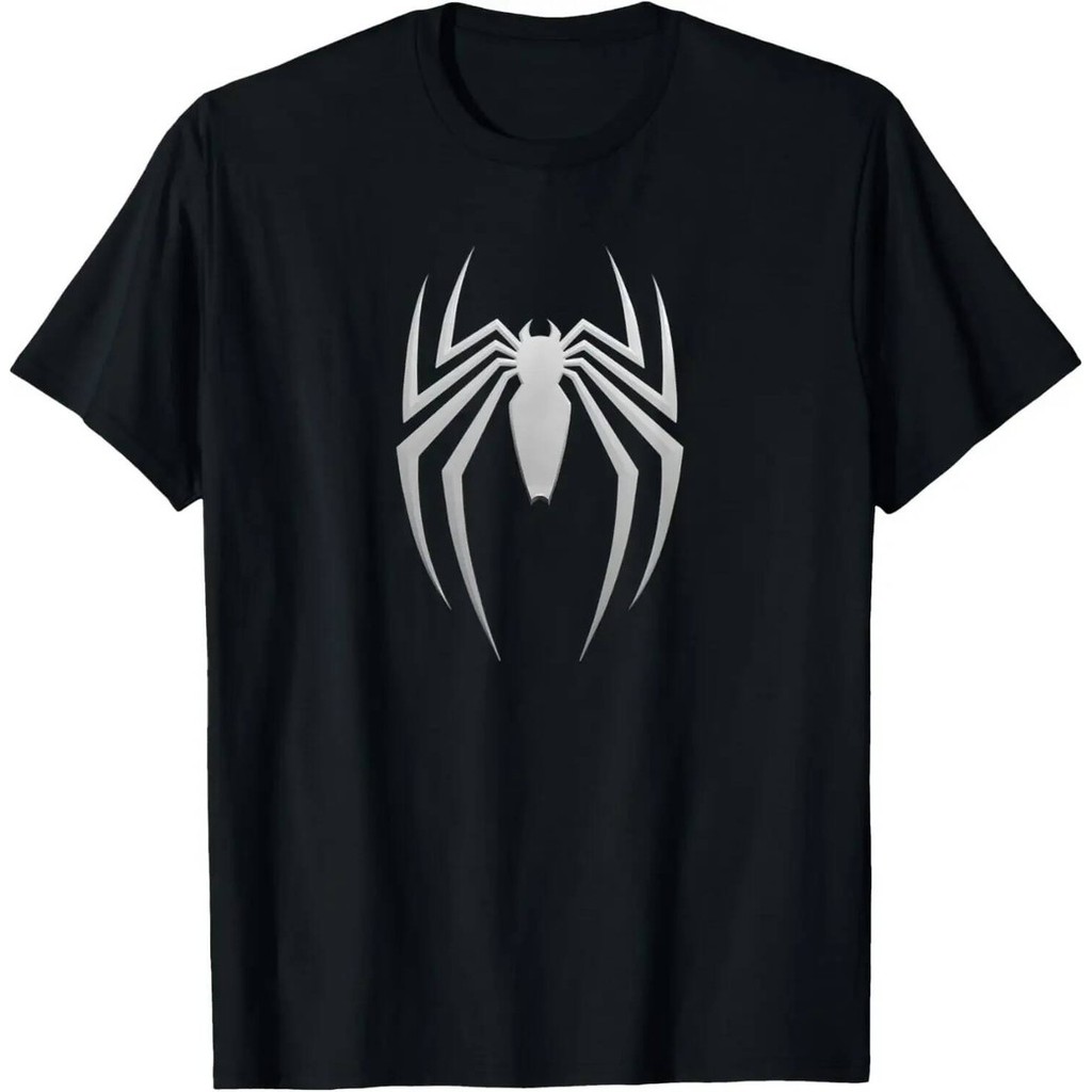 จัดส่งตลอด 24 ชั่วโมง MINISO X Marvel Spider-Man 2 Game Spider Logo เสื้อยืดCOD