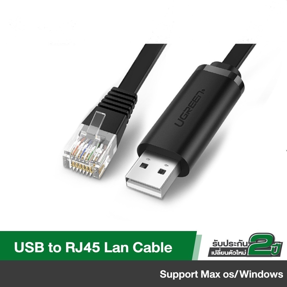 UGREEN รุ่น CM204 USB M to RJ45 M Console Cable 1.5 - 3 M สาย USB ,สายเเลน