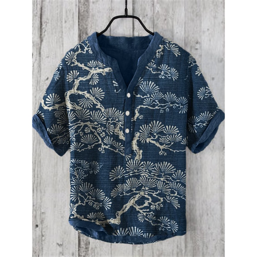 เสื้อเชิ้ตผู้ชายผ้าลินิน พิมพ์ลายดิจิตอล 3 มิติ ราคา ถูกที่สุด ดีลบีเคเค แกลเลอรีภาพที่ 8