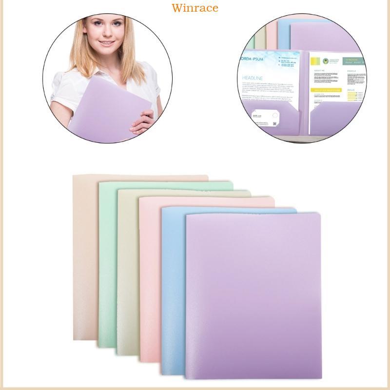 WRC 10 ชิ้นโฟลเดอร์สองหน้าความทนทานวัสดุพลาสติกฉีกขาดสํานักงานเอกสาร Organizer Morandi Tones Minimal