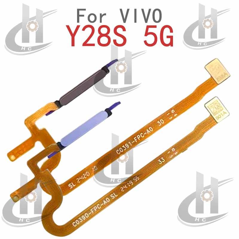 ลายนิ้วมือ Touch Sensor Finger Power Switch ON OFF ปุ่มด้านข้าง Key Flex สําหรับ VIVO Y28S 5G