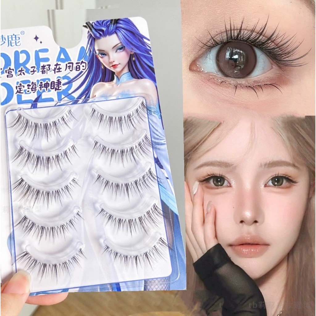9-12-13mm มม.พู่สไตล์ขนตาปลอมธรรมชาติ Curling Clear Stem บนกล้องเริ่มต้น One-piece Lashes