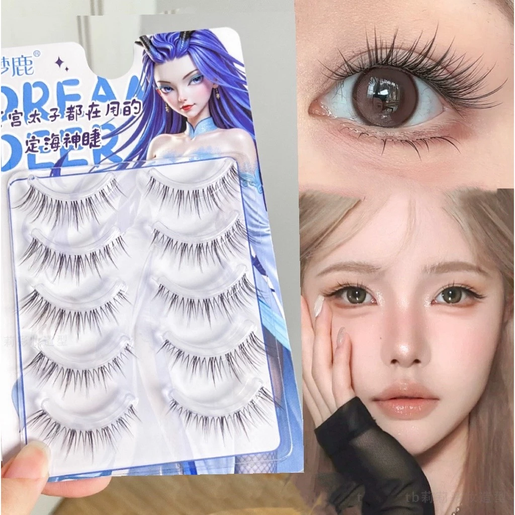 9-12-13 มม.พู่สไตล์ขนตาปลอมธรรมชาติ Curling Clear Stem บนกล้องเริ่มต้น One-piece Lash