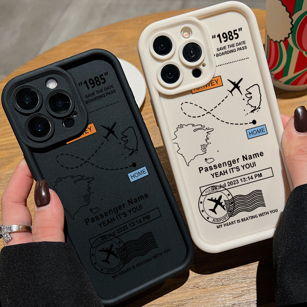 Creative Tickets Plane Line แผนที่ปลอกสําหรับ Apple iPhone 17 Air 16 16e 15 14 13 12 Mini 11 Pro Max