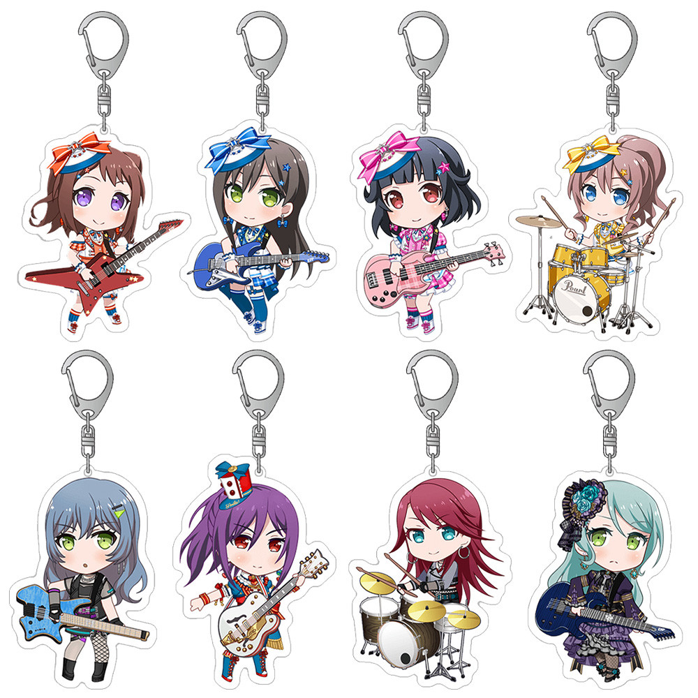 BanG Dream Girl band Aoba Moca Tsurumaki Kokoro Mitake Ran Ichigaya Arisa อะคริลิคพวงกุญแจอะนิเมะของ