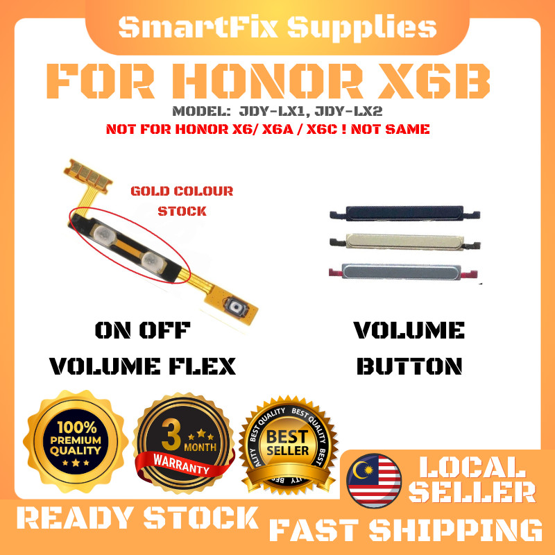เข้ากันได้กับ Honor X6B JDY-LX1 JDY-LX2 เปิดไฟปริมาณริบบิ้น Flex ปุ่มปรับระดับเสียง