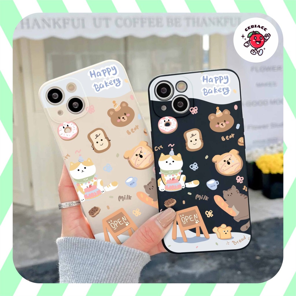 PRINTING LENS PROTECTOR Happy Bakery case oppo a3x realme 7 5g a15 a1k c2 a31 2020 a37 a39 a3s c2 a5