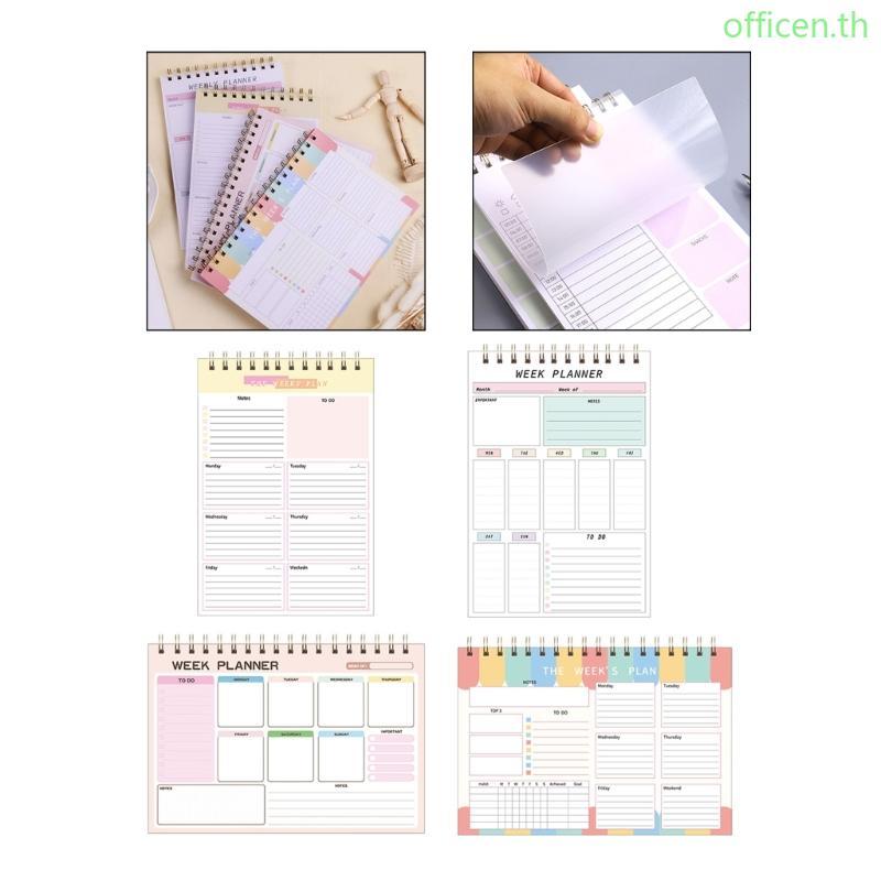 Cen Spirals Notepads 2025 Planner Weekly Planner Daily Planner การวางแผนแผ่นที่จะทํารายการสมุดบันทึก