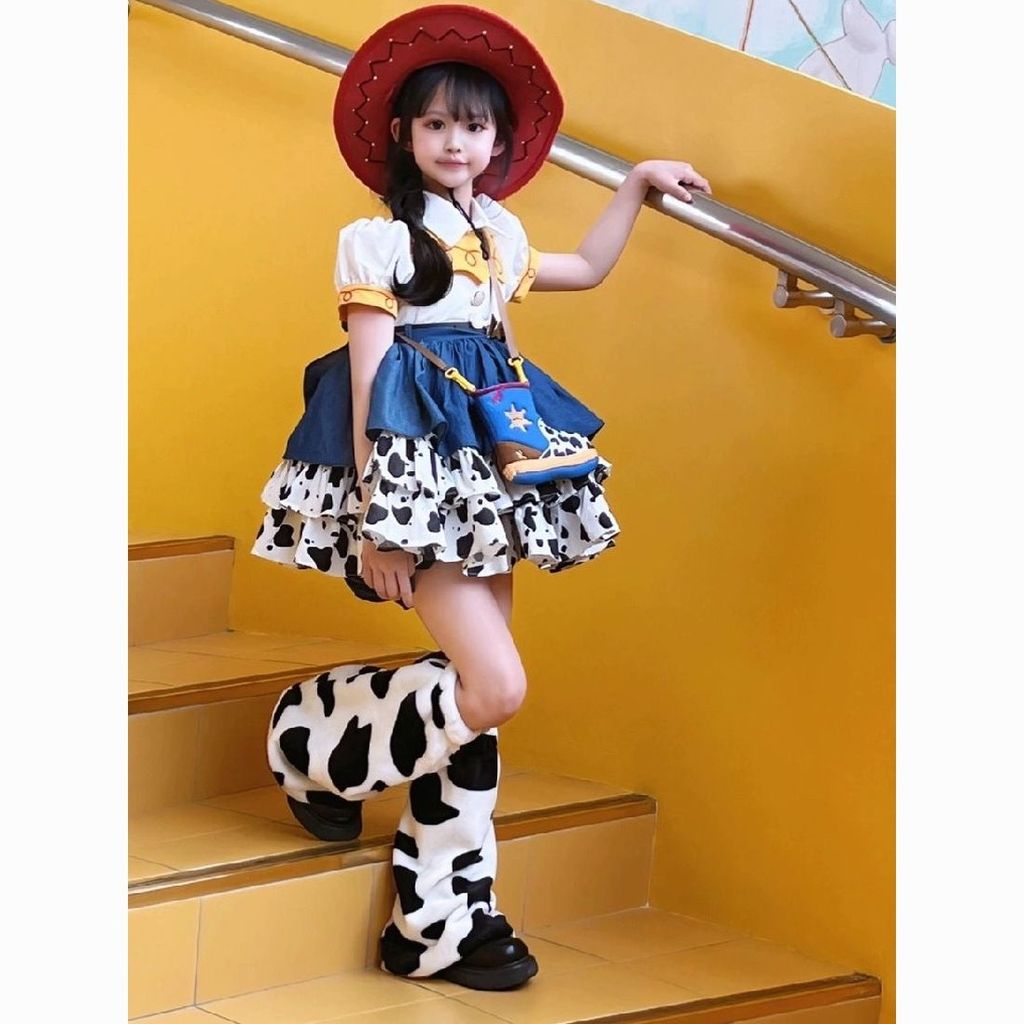Dopamine Triss Woody Denim Girls Lolita Princess Dress Children COS Skirt Dress 51024