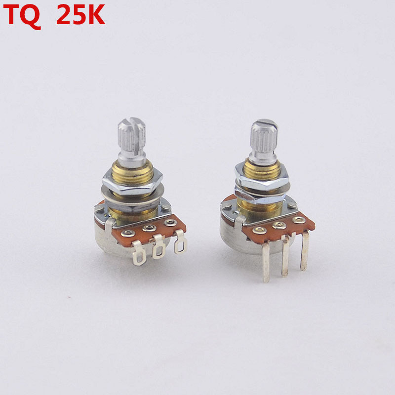 Made in USA1 ชิ้น TQ A25K ทองเหลืองเพลา Potentiometer (POT) สําหรับกีตาร์ไฟฟ้าเบส Active Pickup