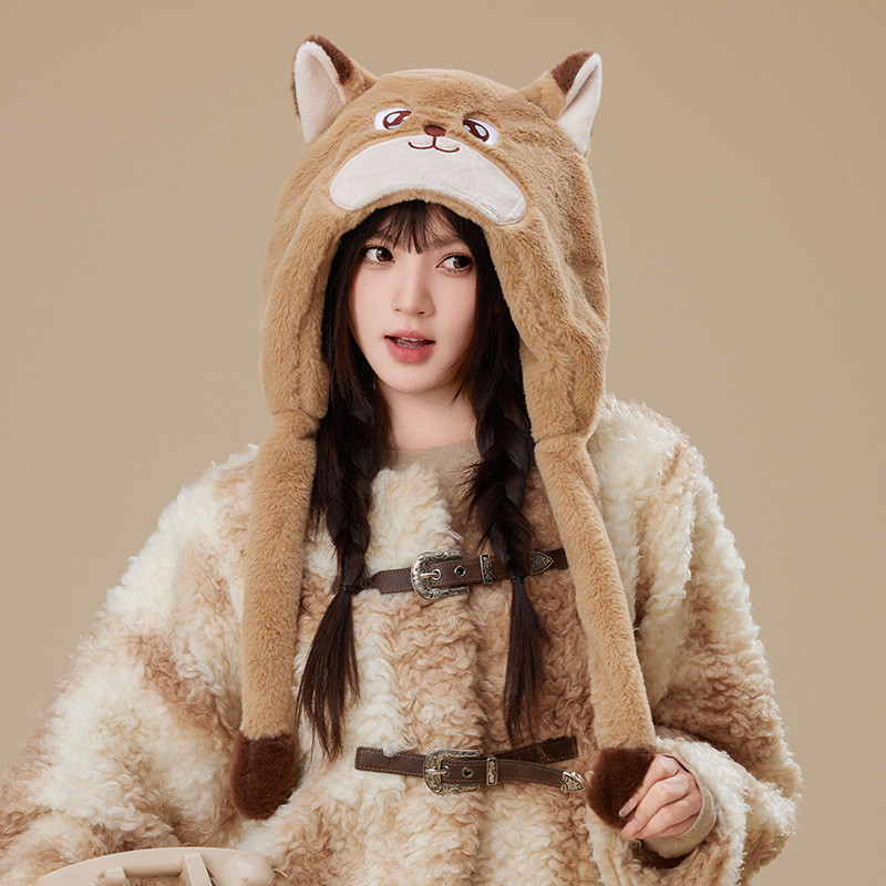 Winter Zootopia Nick Fox Plush Warm Hat Cute Ears Movable Thickened Fleece Ears Protection Cap 1qVr