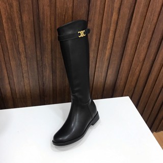 รองเท้าสตรีทรงเพรียวบาง ส้นหนา ลายหลอดสูง เหมาะสำหรับฤดูใบไม…