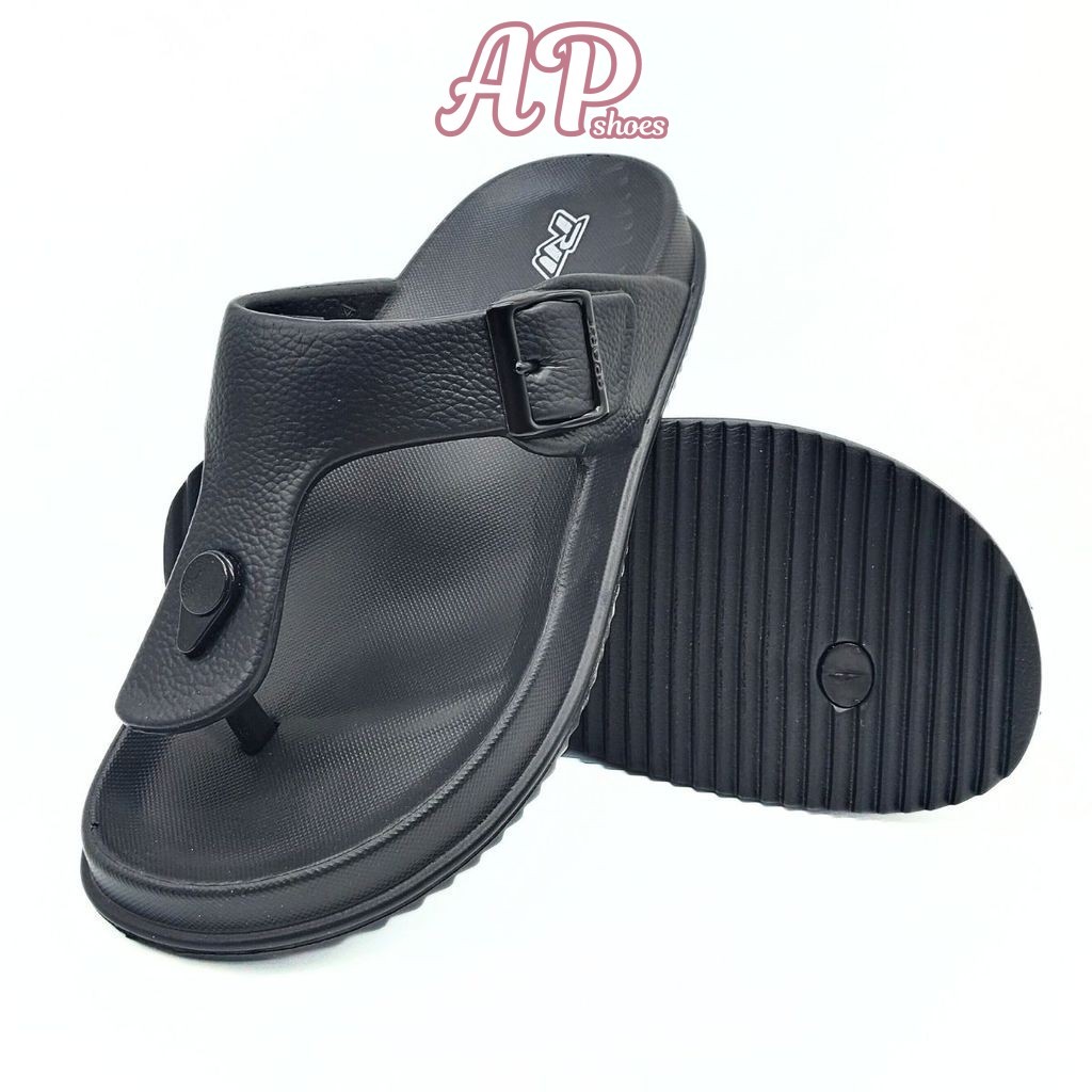 APHOME (Size 40-45) Mens Flip Flops Comfort Adjustable Buckle Toe Sandals RW03-006