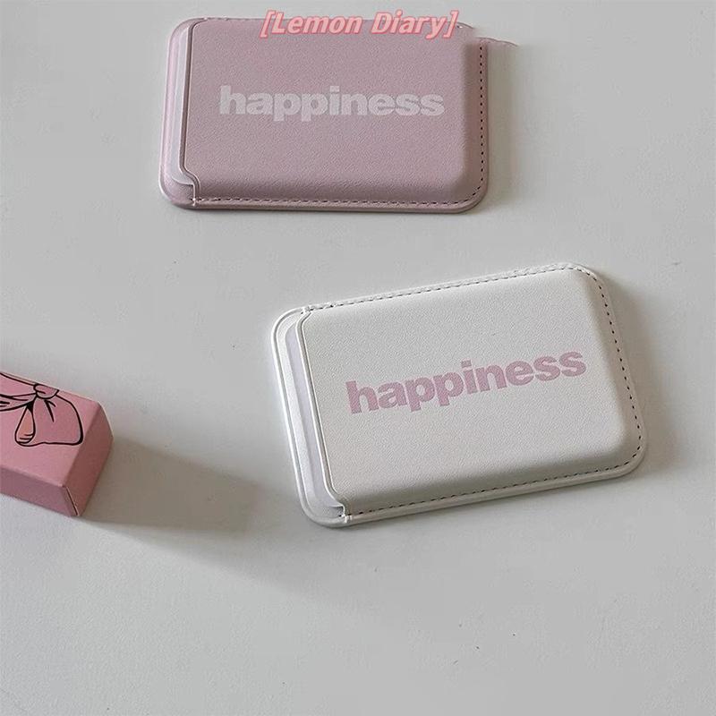 แอลดี| Simple Magnetic Phone Back Card Holder Case สําหรับ 15 14 13 12 สําหรับกระเป๋าสตางค์สําหรับ ID Card ใหม่