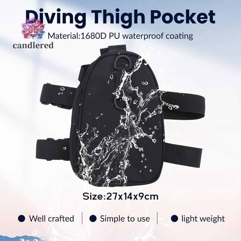 Diving Thigh Pocket Diver Zipper Storage Pouch with Leg Belt Straps Diving Cargo Bag for Technical S