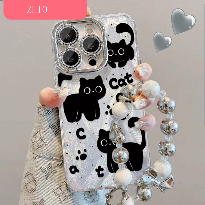 🔥มาพร้อมกับการป้องกันเลนส์🔥เหมา OPPO Reno 14 13 11Pro 9  findX8 X7 X6 Pro เคสโทรศัพท์เหมาเคสโทรศัพท์    เส้นด้ายขนนก  แมว 163