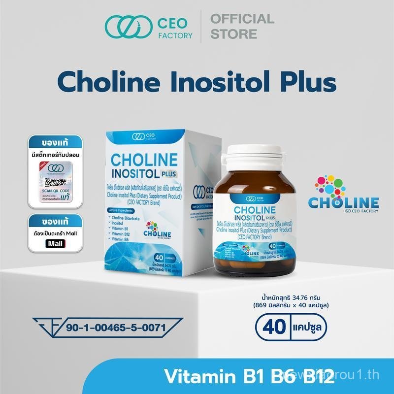 Choline Inositol Plus Choline Inositol Plus (แบรนด์ CEO Factory) Choline Bitartrate, Inositol, วิตาม