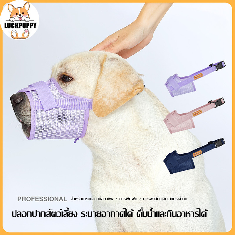 STOCK ปลอกปากสุนัขรุ่นใหม่ 🐶 ป้องกันกัด ป้องกันหอน สามารถดื่มน้ำได้ ใส่สบาย ระบายอากาศดี สำหรับสุนัข