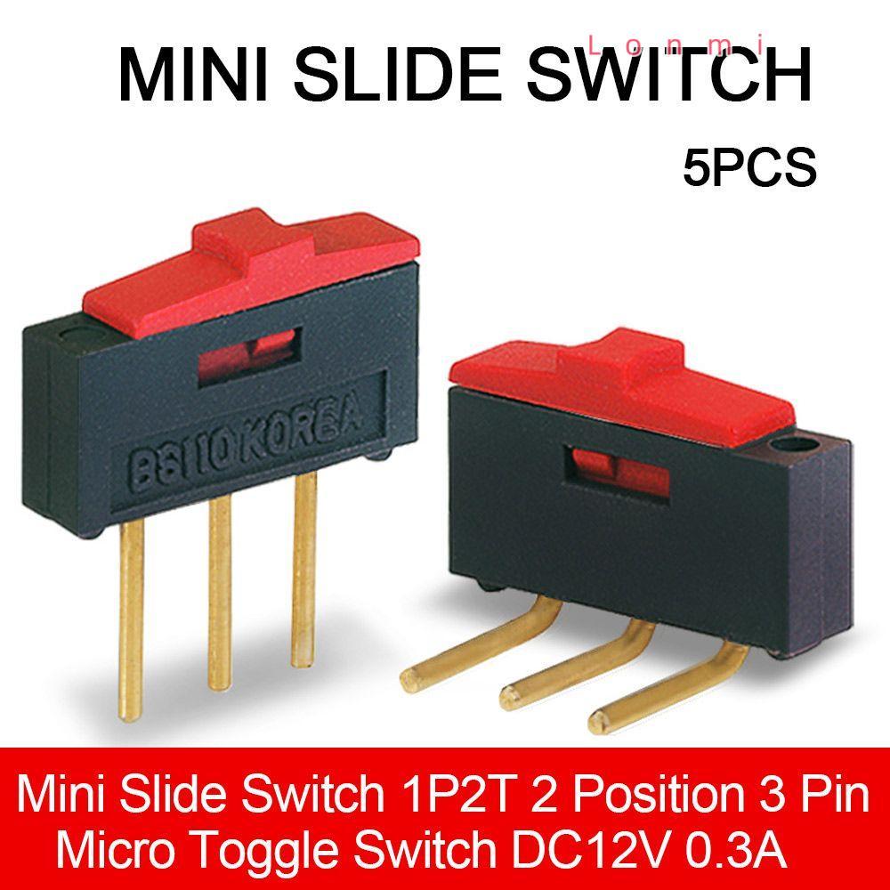 LONMI 5PCS Toggle Switch 2 ตําแหน่ง 3 ขา Mini ทนทาน BSI-10/BSI-10H