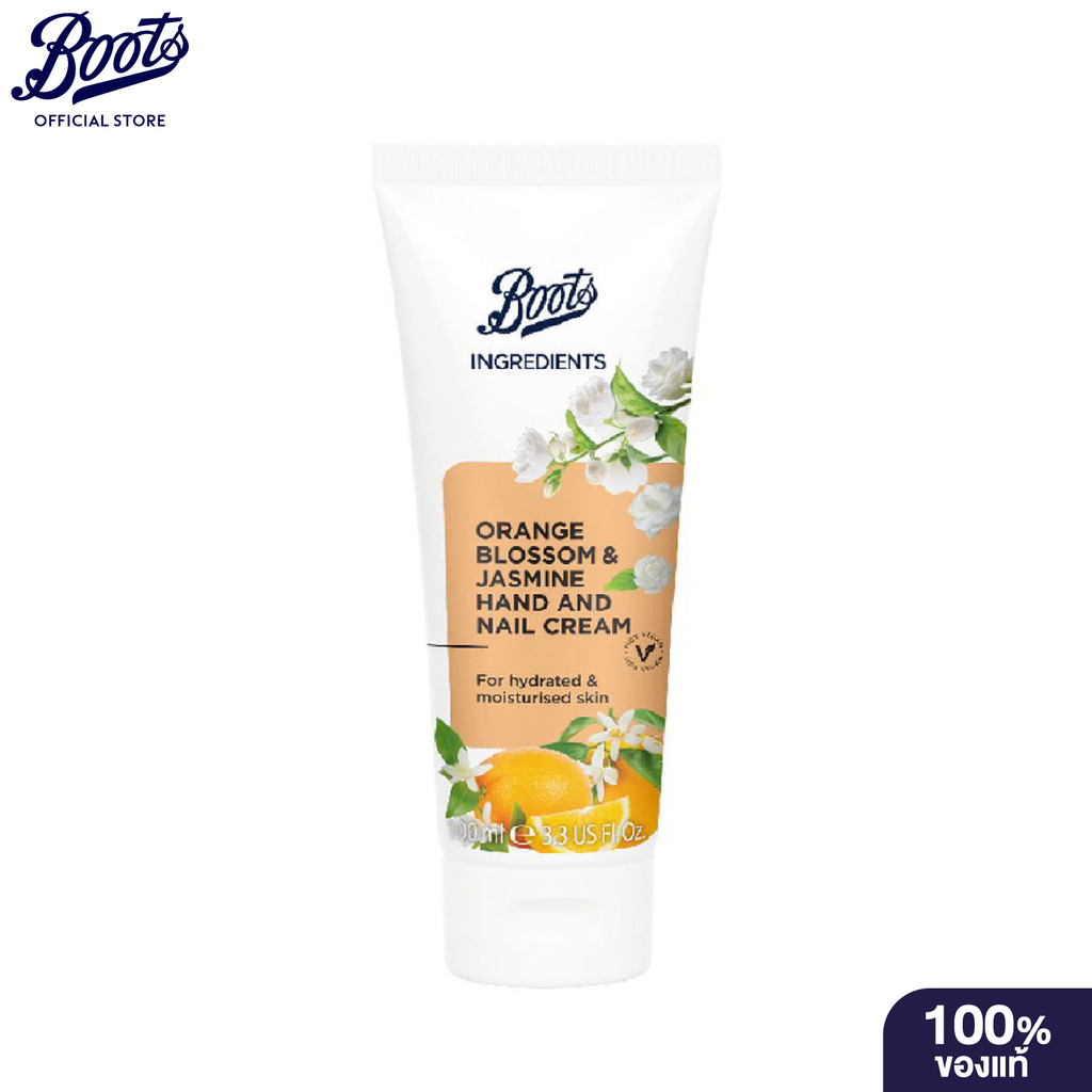 Boots Ingredients Orange Blossom & Jasmine Hand And Nail Cream 100Ml บู๊ทส์ อินกรีเดียนส์ แฮนด์ แอนด์ เนล ครีม