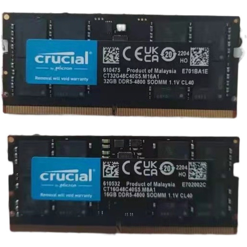 Crucial/Yingruida 32G DDR5-4800 SODIMM CT32G48C40S5 หน่วยความจําโน้ตบุ๊ก
