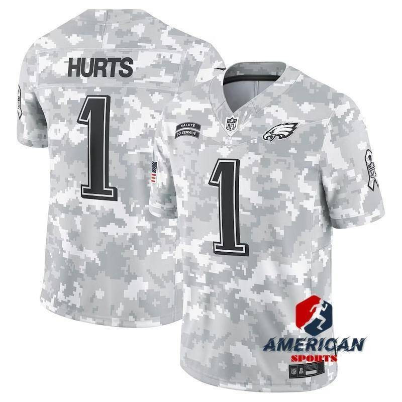 เสื้อยืดฟุตบอล Jalen Hurts Philadelphia Eagles ลายอาร์ทิกแคมพ์ Limited Edition