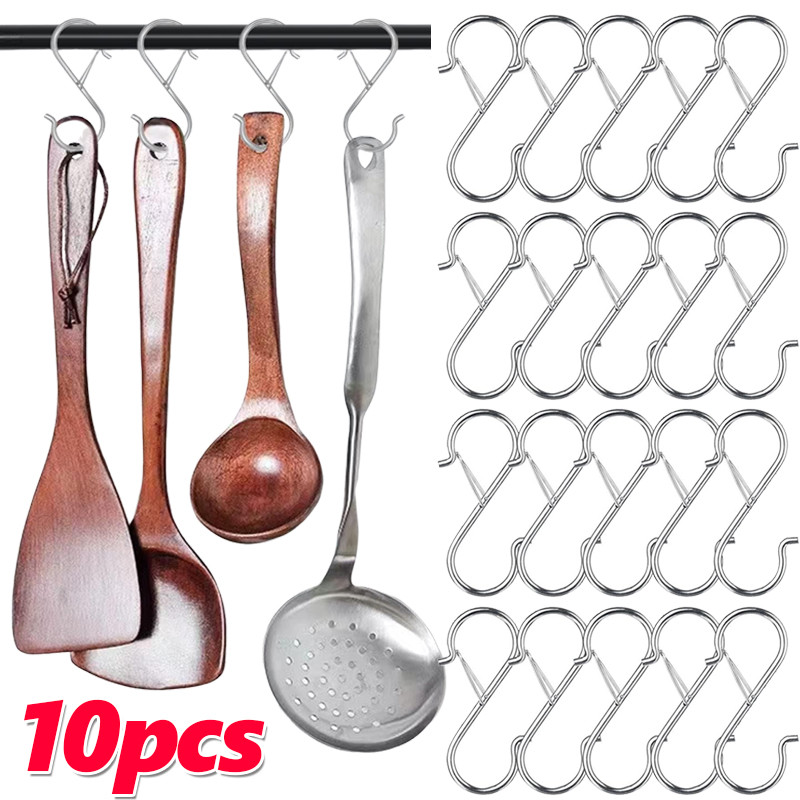 3/5/10ชิ้น กันลม โลหะ ส ตะขอ-ตะขอสําหรับงานหนักที่มีความปลอดภัยหัวเข็มขัด-ตู้เสื้อผ้า/ห้องครัว/ห้องน้ําจัด