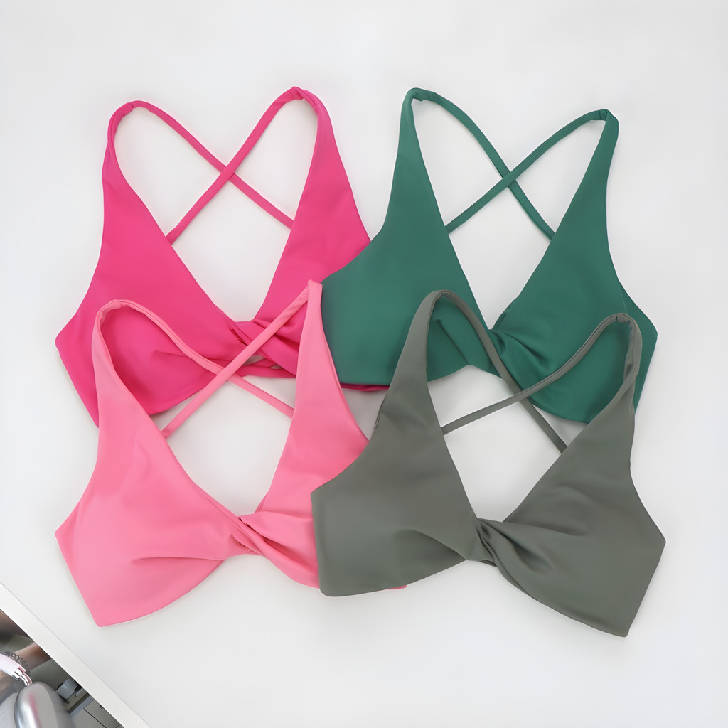 【YOGATRUTH】สปอร์ตบราสำหรับโยคะและพิลาทิสแบบทรงต่ำ ระบายอากาศได้ดี พร้อมสายรัดบาง – โปรปัง