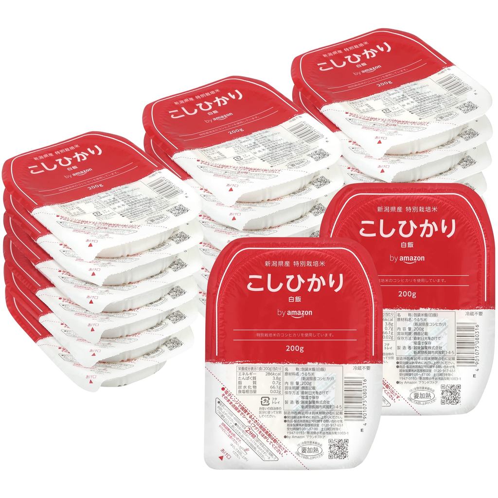 Packed rice, Niigata Prefecture Koshihikari, 200g x 20 packs (white rice), specially cultivated rice
