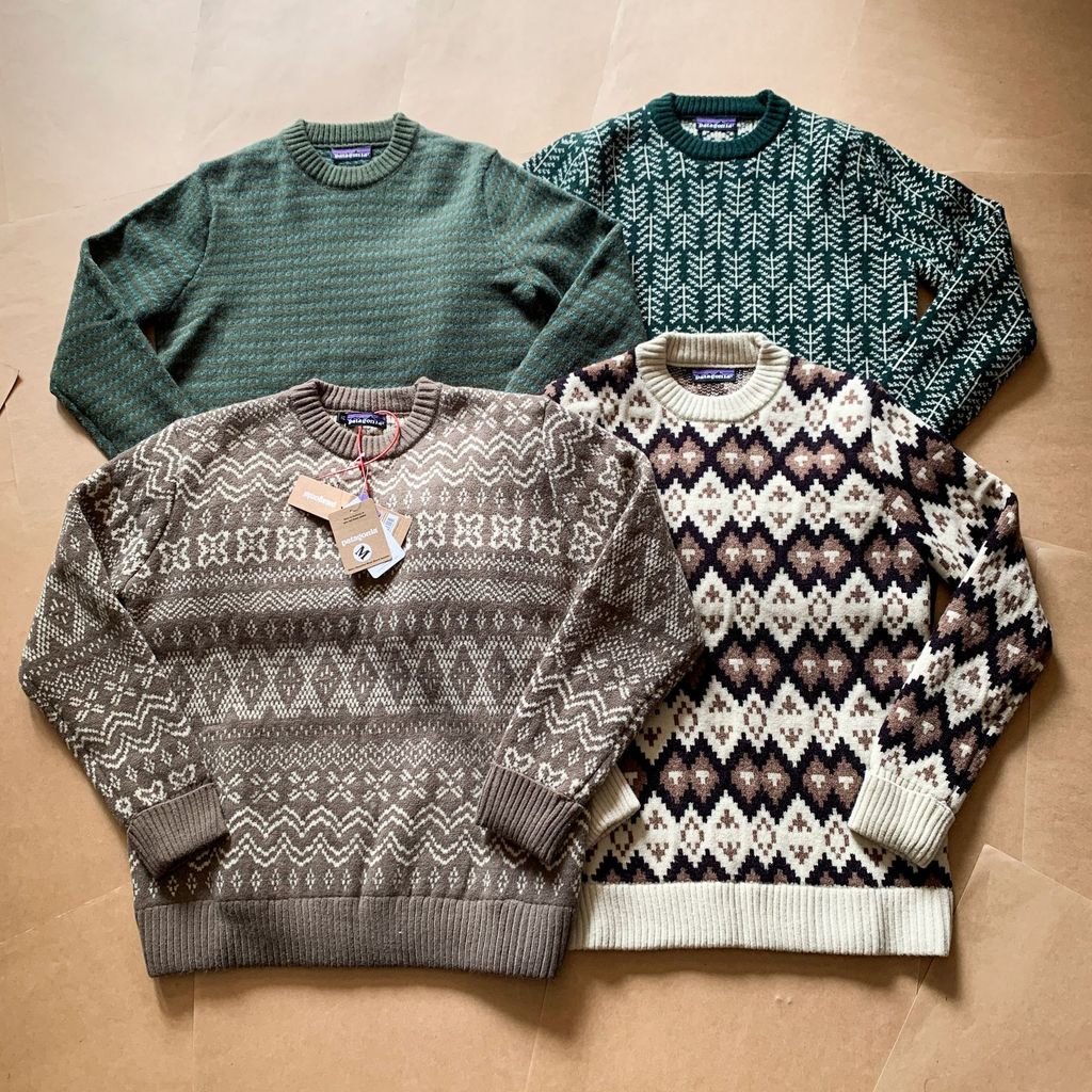 WT9Q Patagonia เสื้อกันหนาวคอกลมผู้ชายวัยรุ่นแฟชั่นสบายๆ All-Match เสื้อกันหนาว