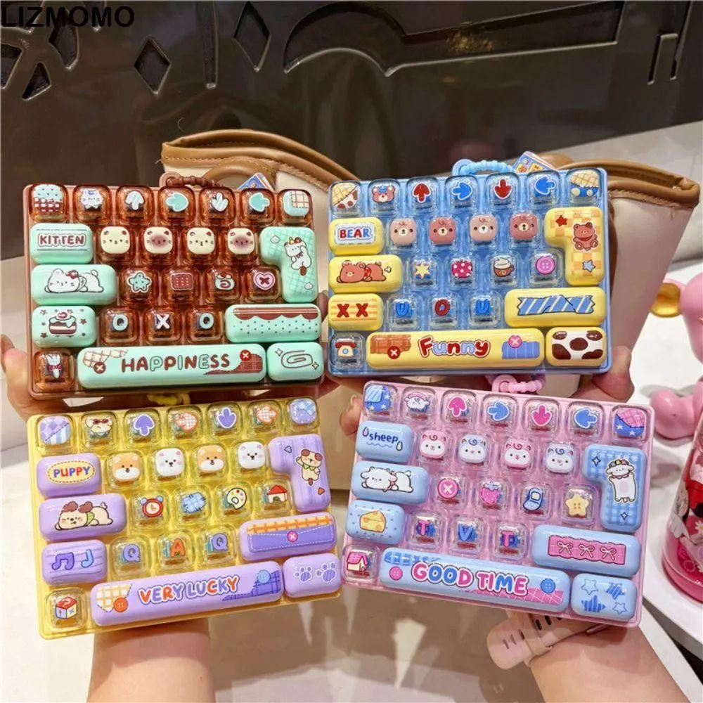 ของเล่นคลายการบีบอัดคลายเครียดลิซมโม,เสียงที่สําคัญพวงกุญแจกดปุ่มของเล่น,ของขวัญ26คีย์น่ารักแบบพกพาแป้นพิมพ์กระเป๋าของเล่นเสน่ห์