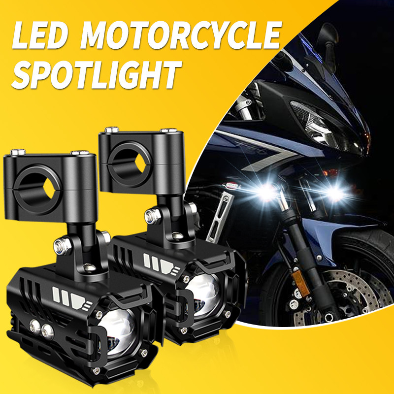 1 ชุดสีขาวและสีเหลือง Universal ขับรถสําหรับ YAMAHA FZ6 FZ6FAZER FZ6N FZ6R FZ6S FZ 6 FAZER LED Spotl