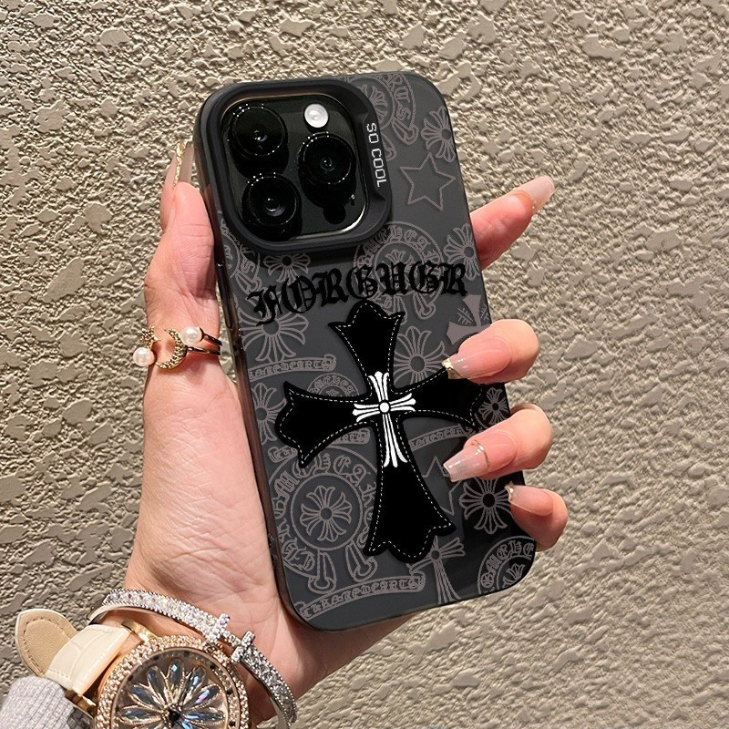 Retro Crossแฟชั่นเหมาะสําหรับiPhone 11 12 Pro Max 15 17 ProMax 13 Pro Max 16 Pro 17 Pro 14 ProMax 12 XS Maxทนต่อการสึกหรอAnti-Dropป้องกันกรณีซิลิโคน