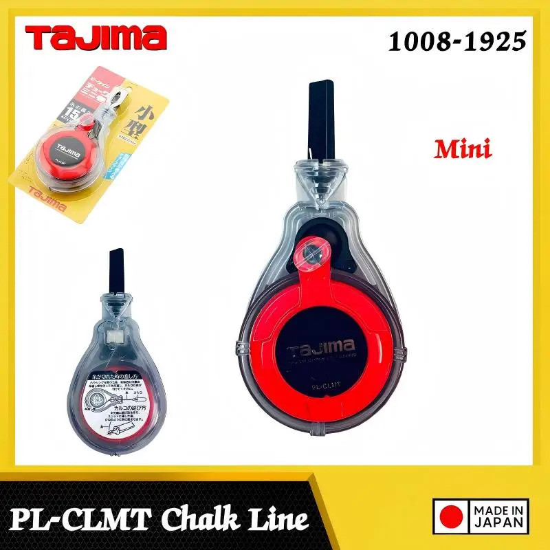 TAJIMA PL-CLMT Mini Chalk Box 1008-1925 - Fast Rewind Hand-Wound, Portable Scriber สําหรับงานก่อสร้า