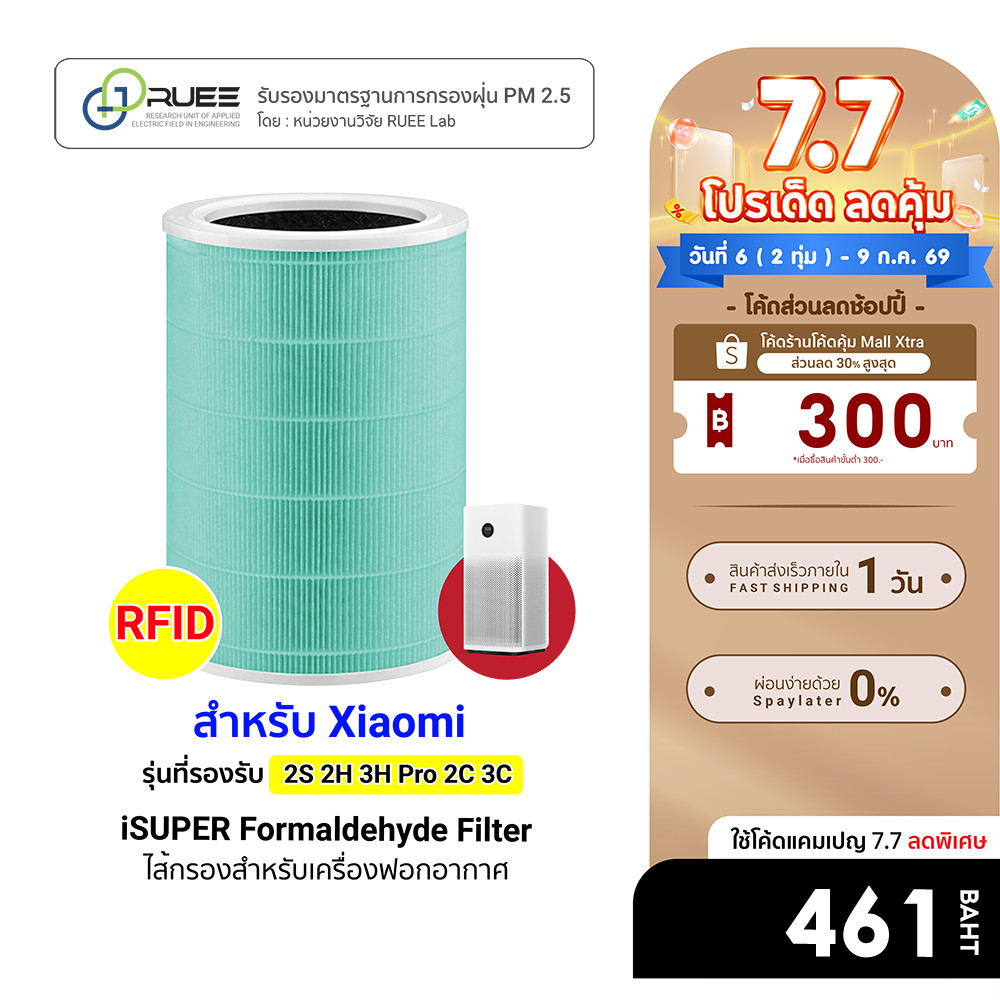 (ส่งด่วนฟรี) iSUPER ไส้กรองสำหรับเครื่องฟอก Xiaomi Air Purifier Filter 4 Lite ไส้กรองอากาศ กรองฝุ่น PM2.5