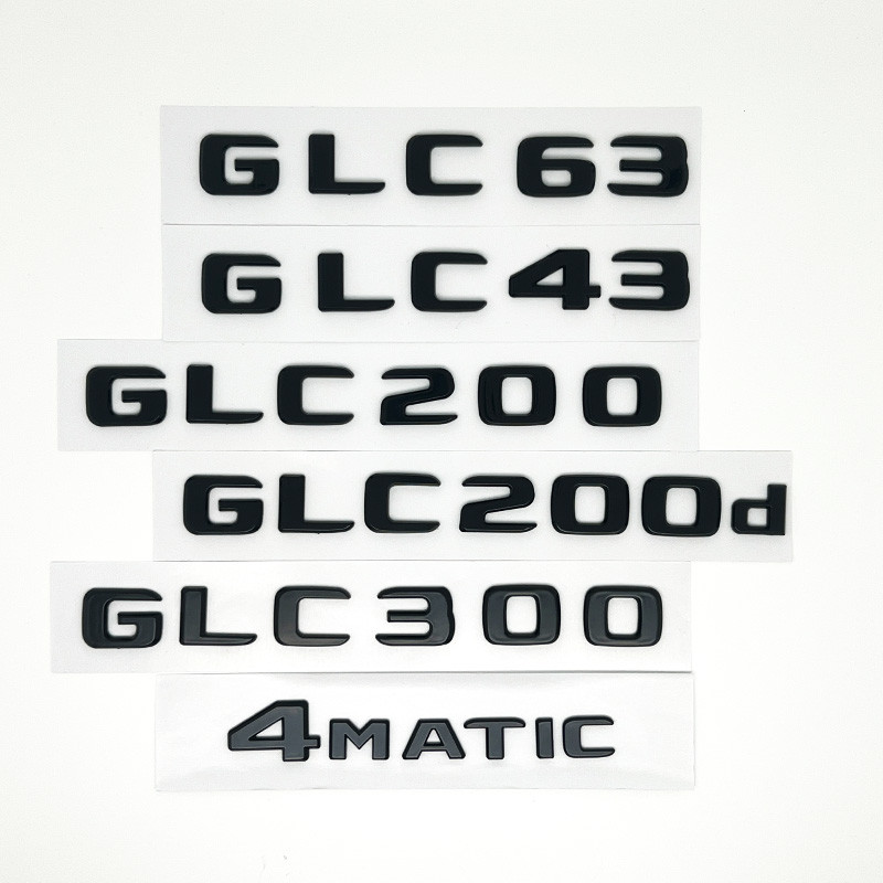 3D สีดําโลโก้ GLC43 GLC63 GLC200 GLC220d ตัวอักษร 4MATIC Badge รถด้านหลัง Star สติกเกอร์ Trunk AMG ส