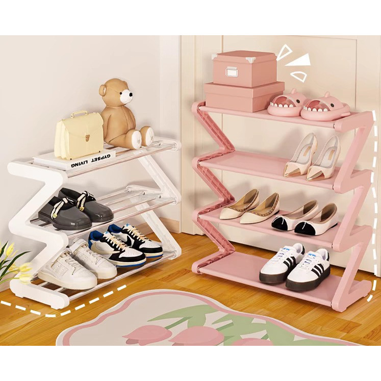 Creative Z-Shaped ชั้นวางรองเท้า Simple Household ที่เก็บรองเท้า Handy เครื่องมือหอพัก Multi-Layer Assembly ชั้นวางรองเท้า