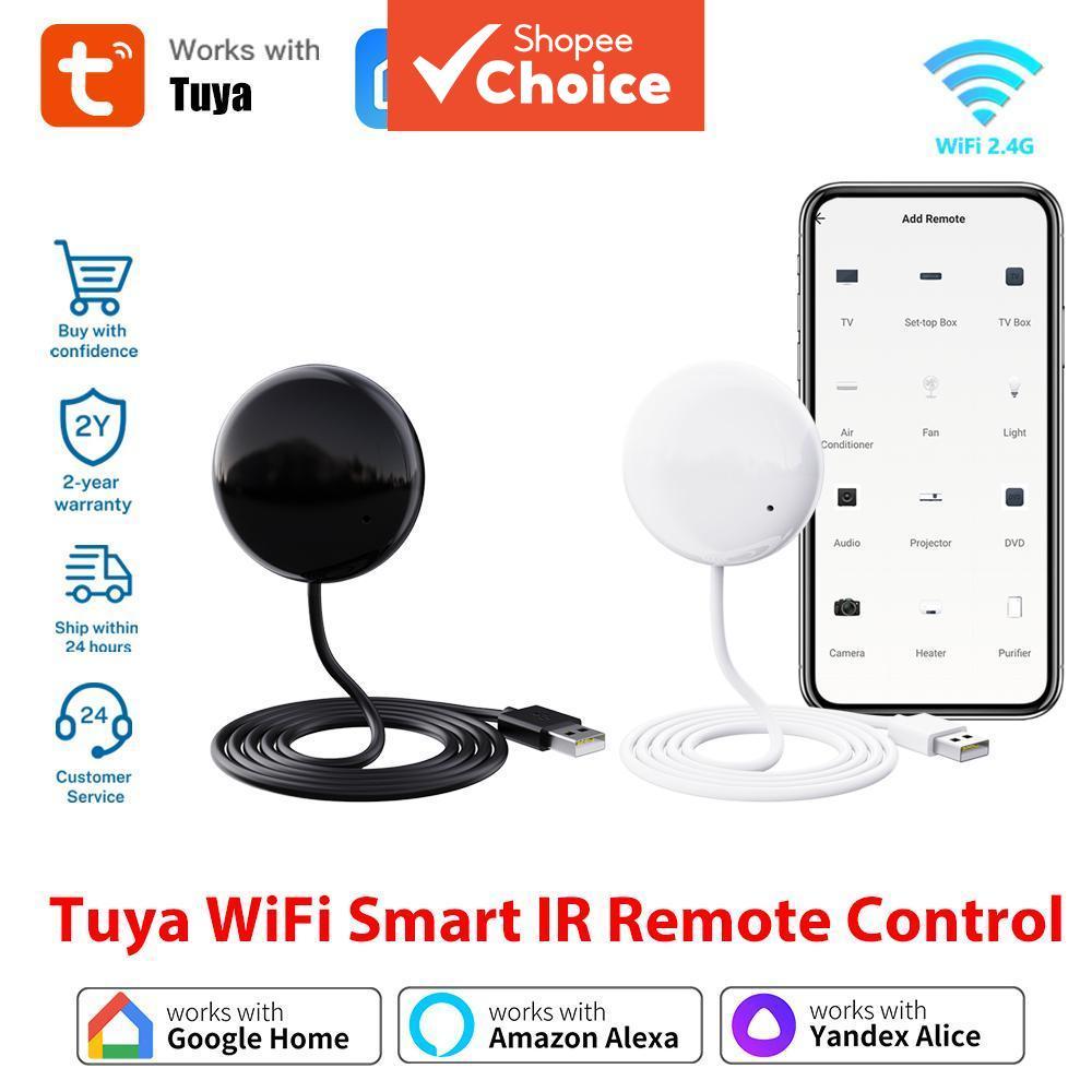 Tuya สมาร์ท WiFi Universal IR รีโมทคอนโทรลสําหรับทีวีเครื่องปรับอากาศ Alexa Google Home Yandex