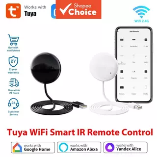 Tuya สมาร์ท WiFi Universal IR รีโมทคอนโทรลสําหรับทีวีเครื่องปรับอากาศ Alexa Google Home Yandex