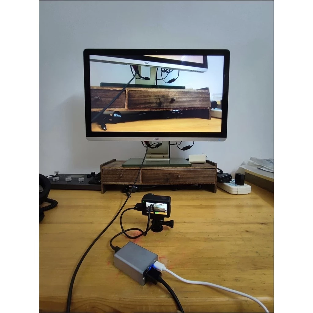 UVC กล้องเว็บแคม USB เป็นตัวแปลง HDMI สําหรับ INSTA360 Action4 Action5 Pocket3/4 ถึง HDMI TV Monitor การ์ดจับภาพวิดีโอ Live Streaming Video Switcher thumbnail 5