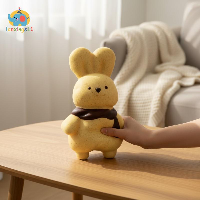 LAN น่ารัก Squishy ขนมปังกระต่ายของเล่นนุ่มช้า Rising น่ารักผ้าพันคอออกแบบบีบของเล่นสําหรับตกแต่งบ้านของขวัญเด็ก TH