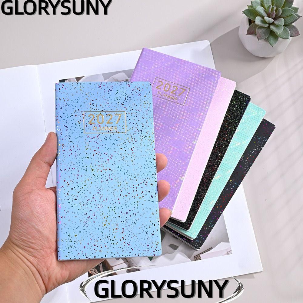 GLORYSUNY A6 Planner Notebook, 2027 หน้าเรียงราย 2027 Planner, สํานักงานวางแผนรายสัปดาห์แบบพกพาหลากส