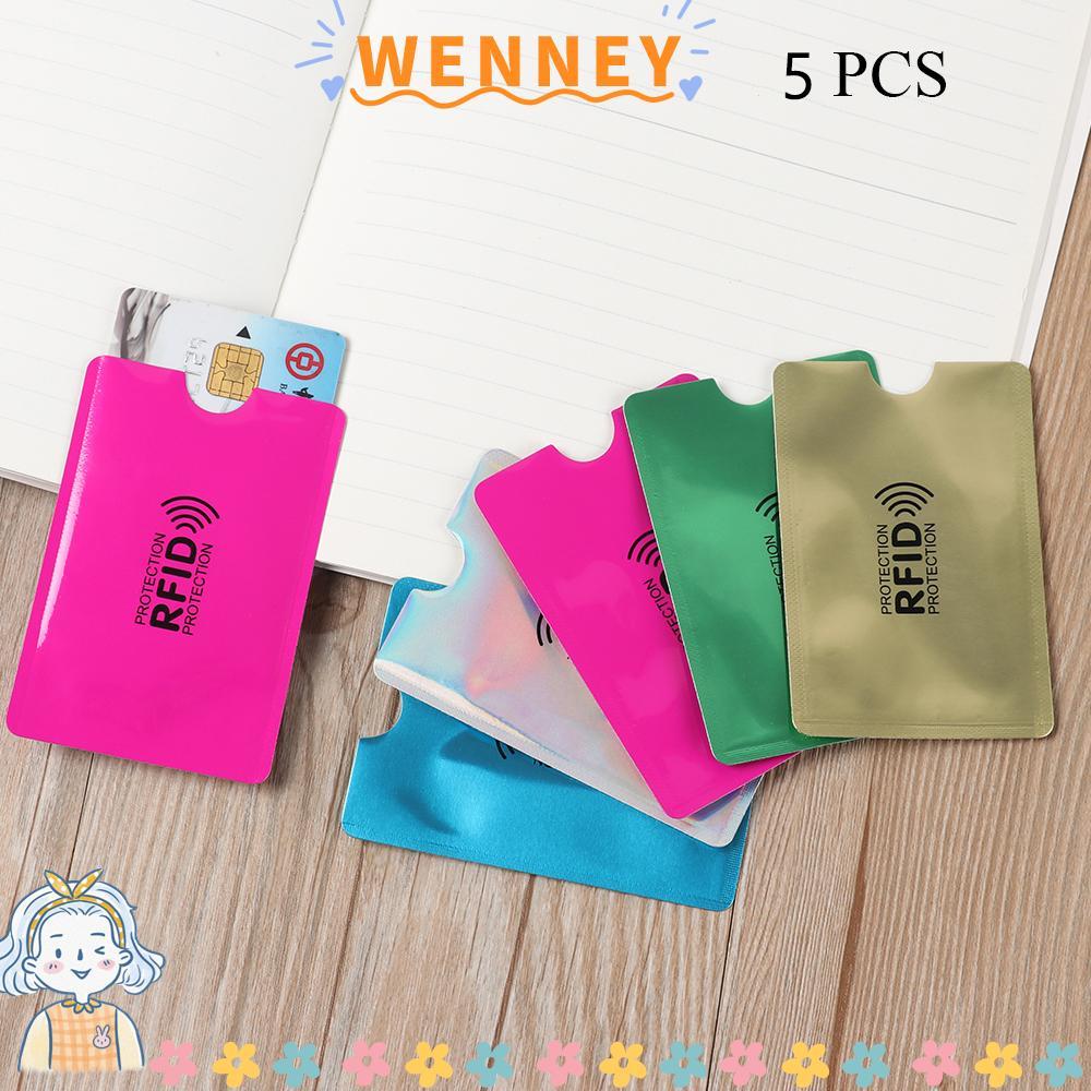 WEY 5 ชิ้น RFID Blocking Anti-theft Safety Aluminium กระเป๋าสตางค์แขนอัจฉริยะ