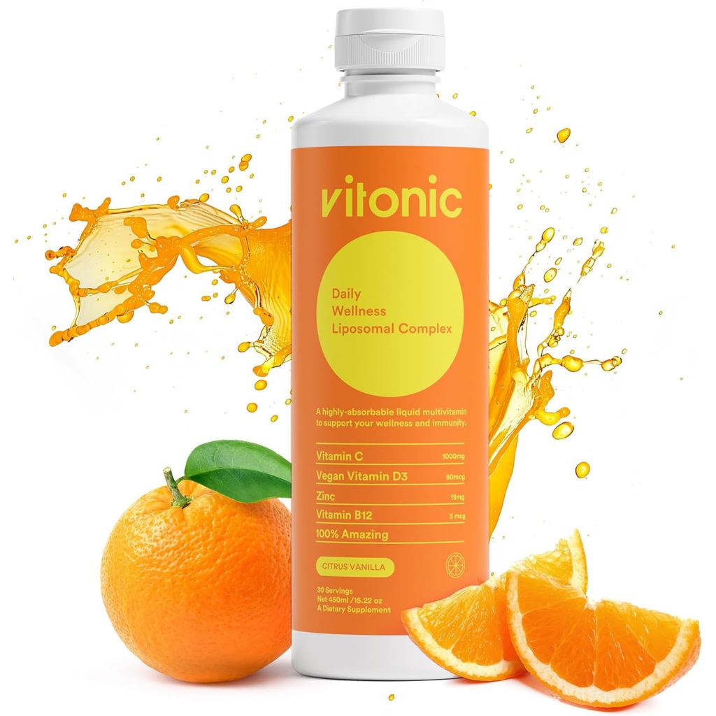 VITONIC Liposomal Vitamin C 1000mg Liquid – รองรับภูมิคุ้มกันสําหรับครอบครัว | การดูดซึมที่สูงขึ้นสู